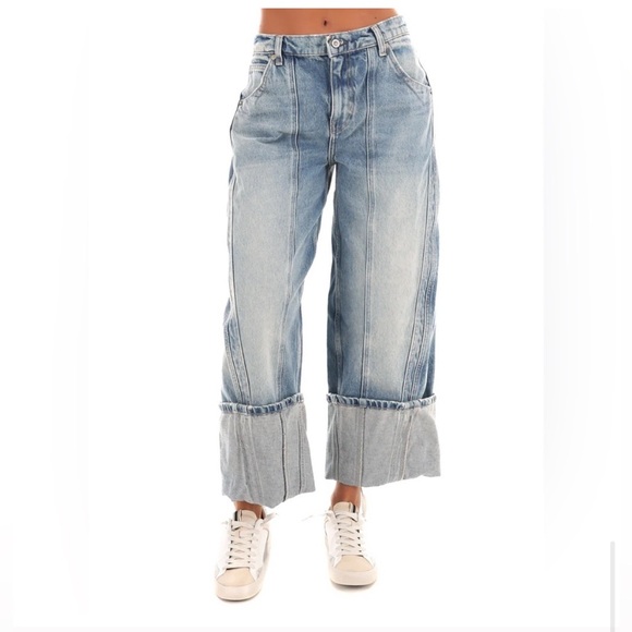Free People We The Free Olsen Cuffed Crop Barrel Jeans. NWT. Daily driver - Picture 2 of 10